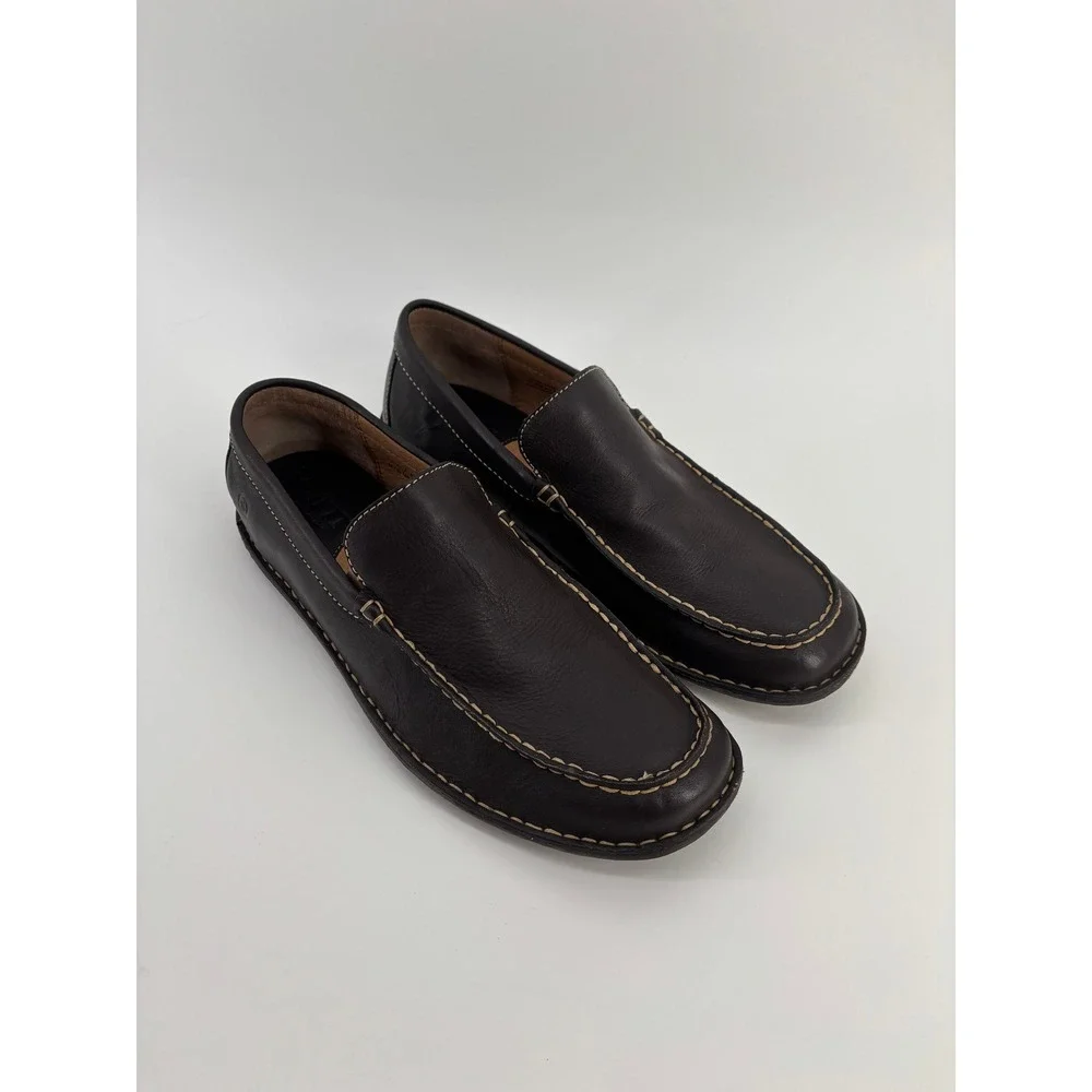 Born Mens Leather Loafers Dark Brown Slip On Driving Shoes Size 11.5 H489-302